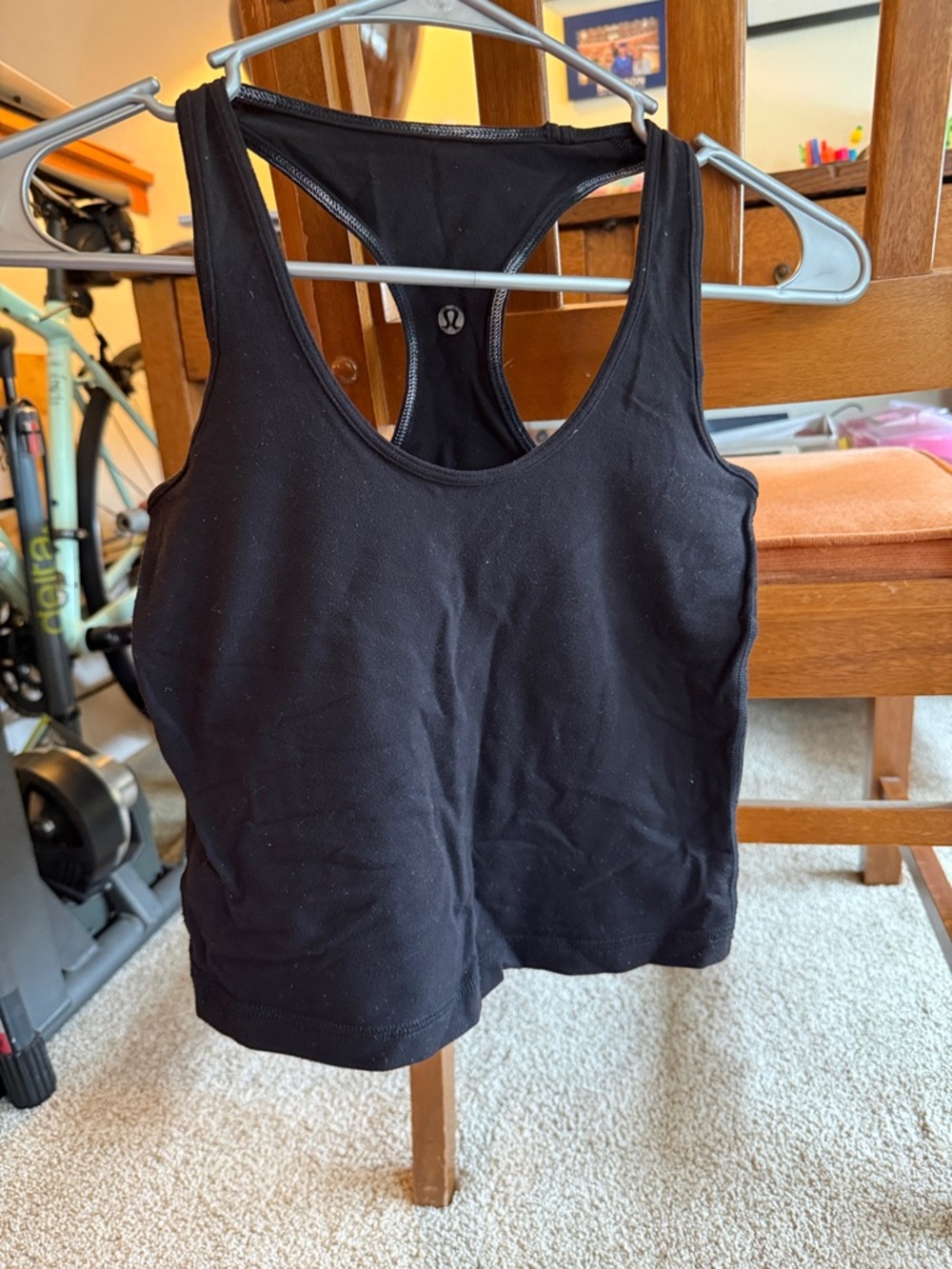 lululemon athletica Black Cropped Racerback Tank Top